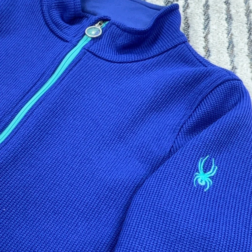 Spyder Jacket Girls XL Blue Thermal Fleece Lined Sweater Sweatshirt Layer Youth* - Picture 3 of 13